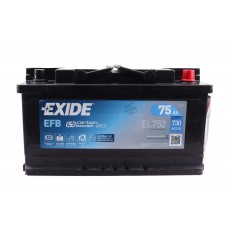 Аккумулятор 75Ah/730A Exide EFB 6СТ-75 R+ (EL752)