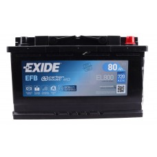 Аккумулятор 80Ah/720A Exide EFB 6СТ-80 R+ (EL800)